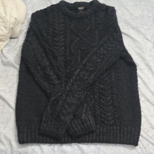 Classic Black Cable Knit Sweater